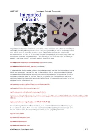 Identifying electronic components u c hobby | PDF