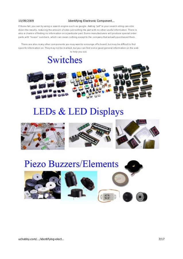 Identifying electronic components u c hobby