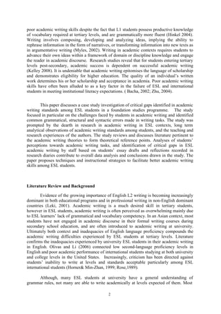 Identifying gaps in academic writing of esl students | DOC