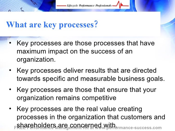 Performance Management: Identifying Key Processes