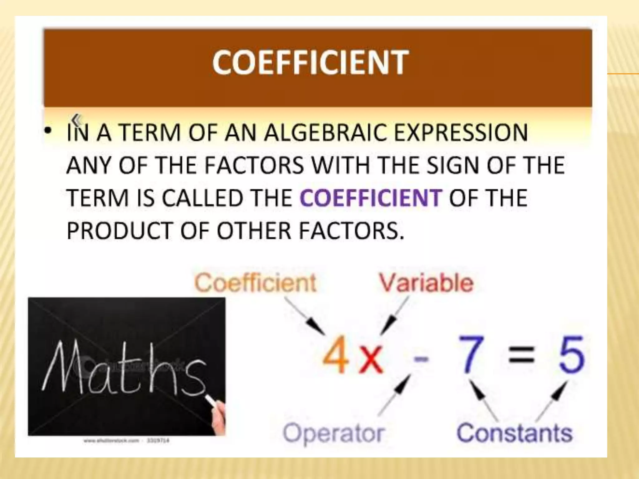 Identifying parts of algebraic expressions | PPTX