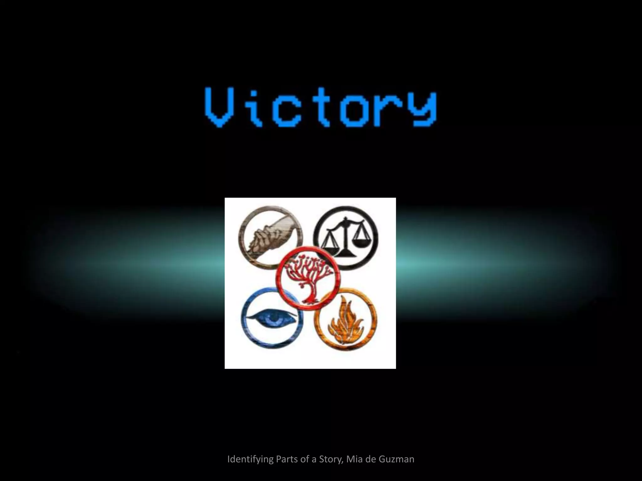 Every group will have 10-15
minutes to prepare and a
maximum of 5 minutes each to
showcase finished outputs.
Identifying Parts of a Story, Mia de Guzman
 