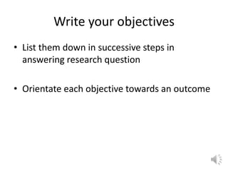 writing your research objectives | PPTX