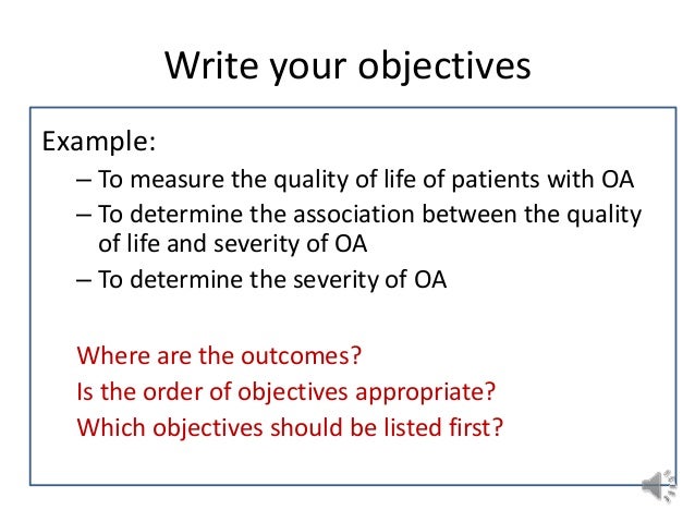 writing the research objectives comes before selecting your topic