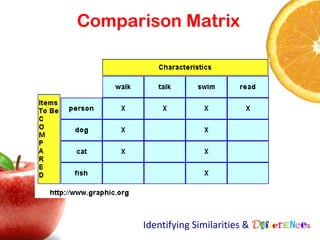 Comparison Matrix




      Identifying Similarities & Differences
 