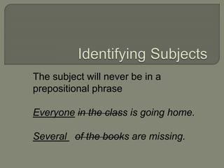 Identifying subjects | PPTX