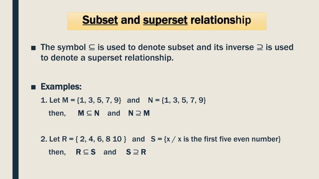 Identifying subsets of a set | PPTX