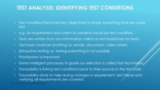Identifying test conditions and designing tests cases | PPTX