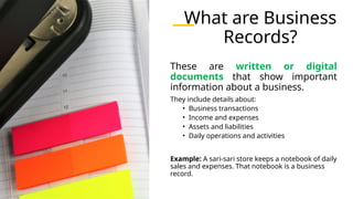 Identifying the Reasons for Keeping Business Records.pptx