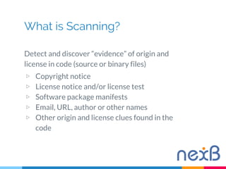 Scan Software Code T Sheet.pdf Identifying third party software with ScanCode | PDF