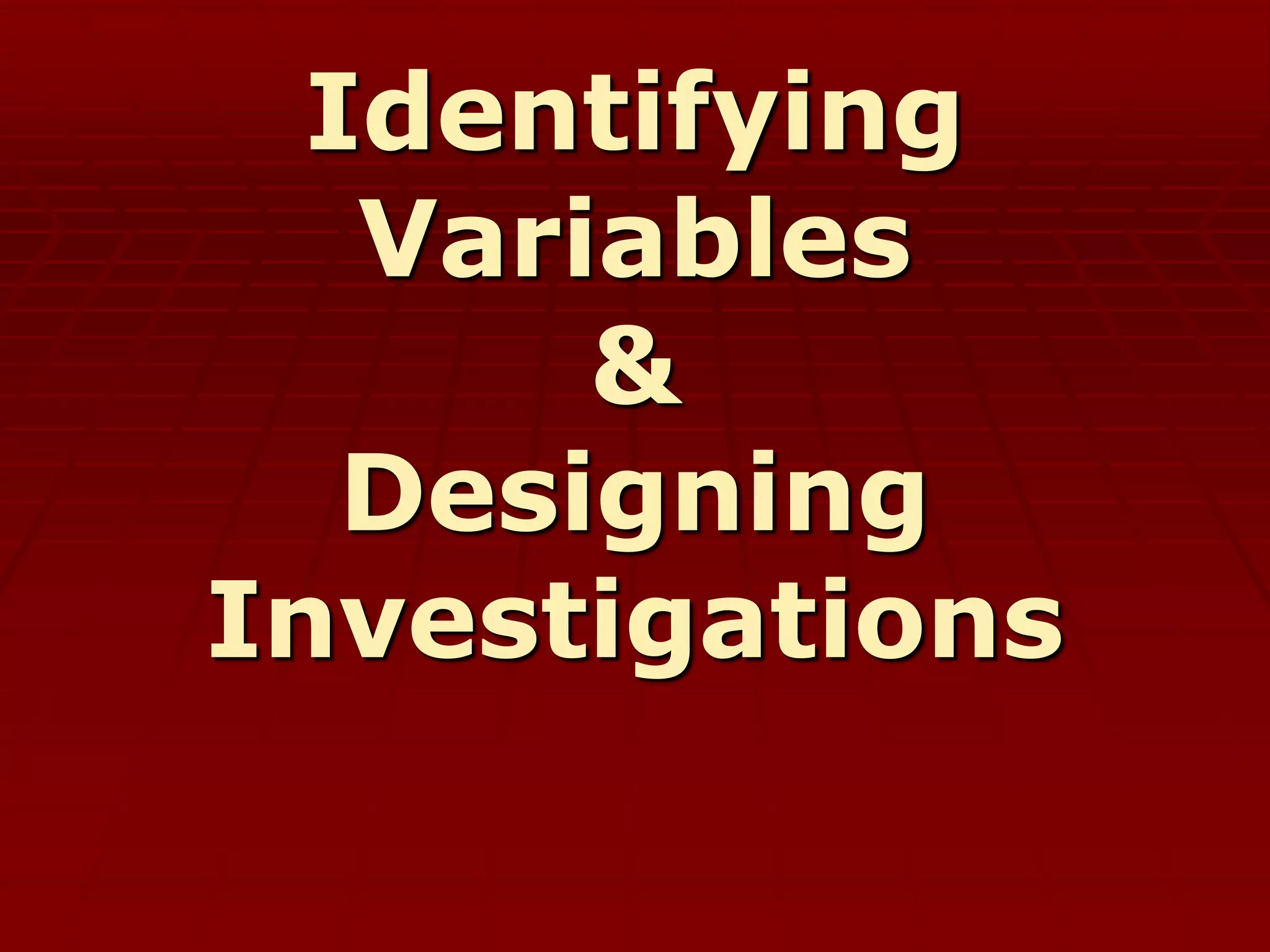 Identifying Variables .ppt | Chemistry | Science