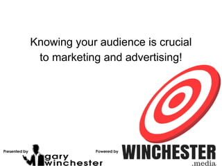 Knowing your audience is crucial
to marketing and advertising!
 