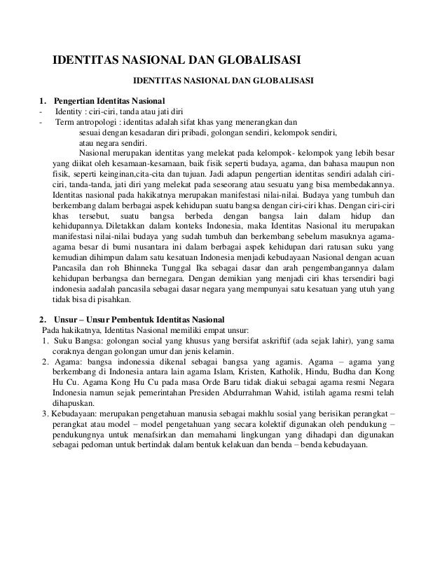 Identitas Nasional Dan Globalisasi