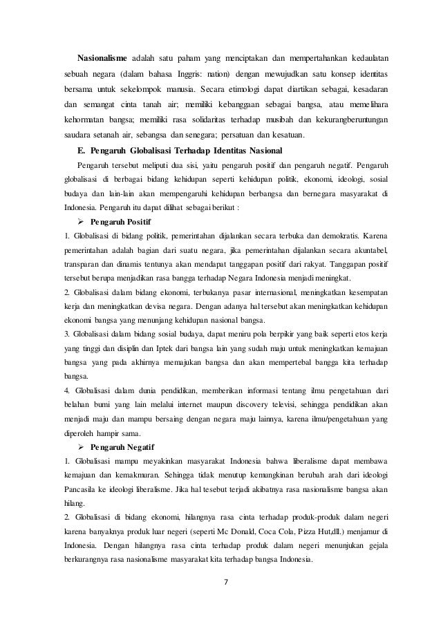 Identitas Nasional Dan Globalisasi