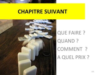 CHAPITRE SUIVANT QUE FAIRE ?  QUAND ?  COMMENT  ?  A QUEL PRIX ?  
