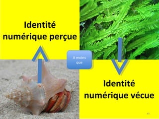 Identité numérique vécue Identité numérique perçue A moins que 