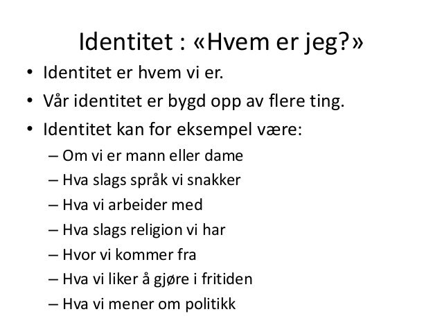 Identitet, roller og forventninger 10.12