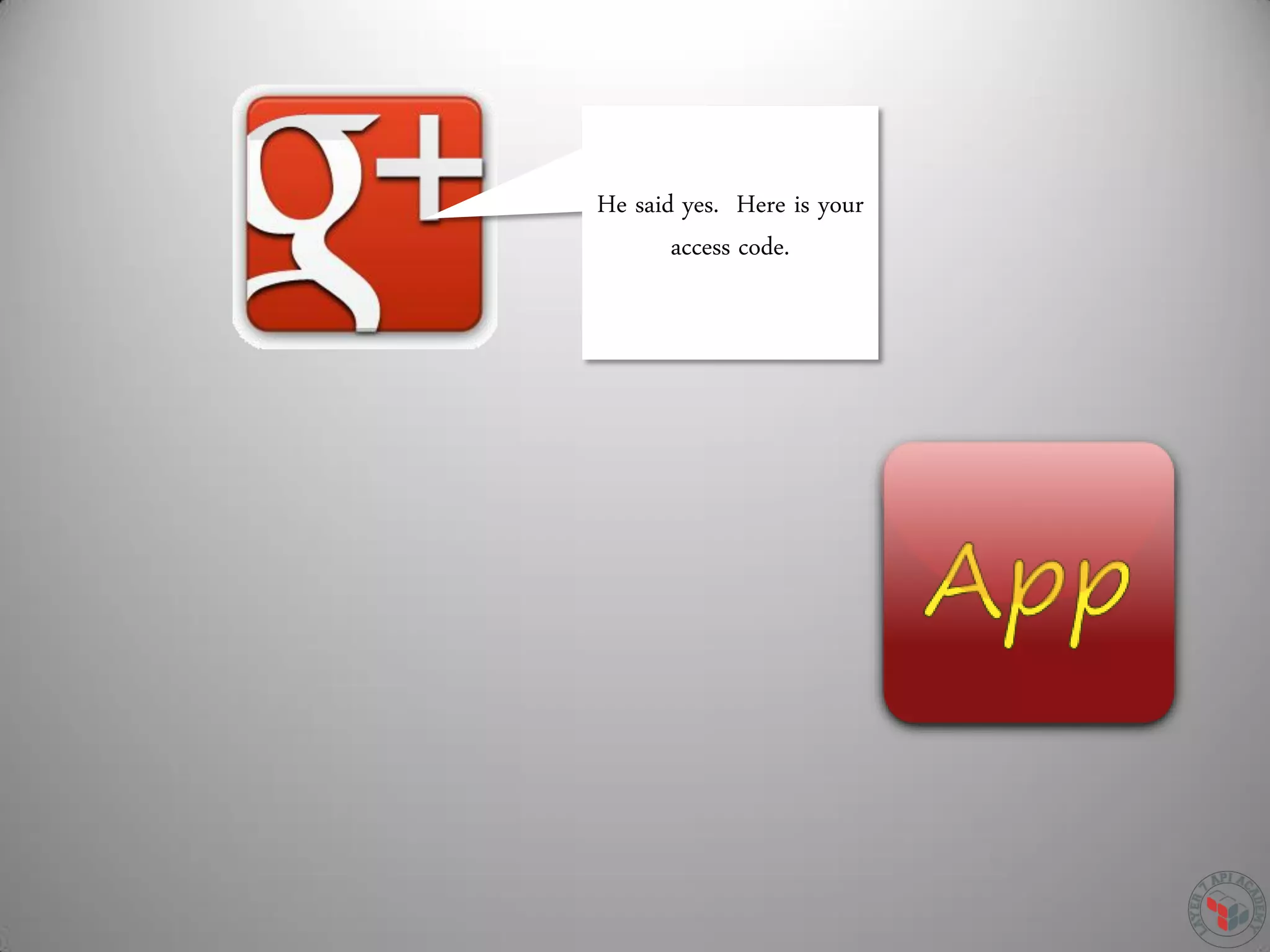 He said yes. Here is your
access code.
 