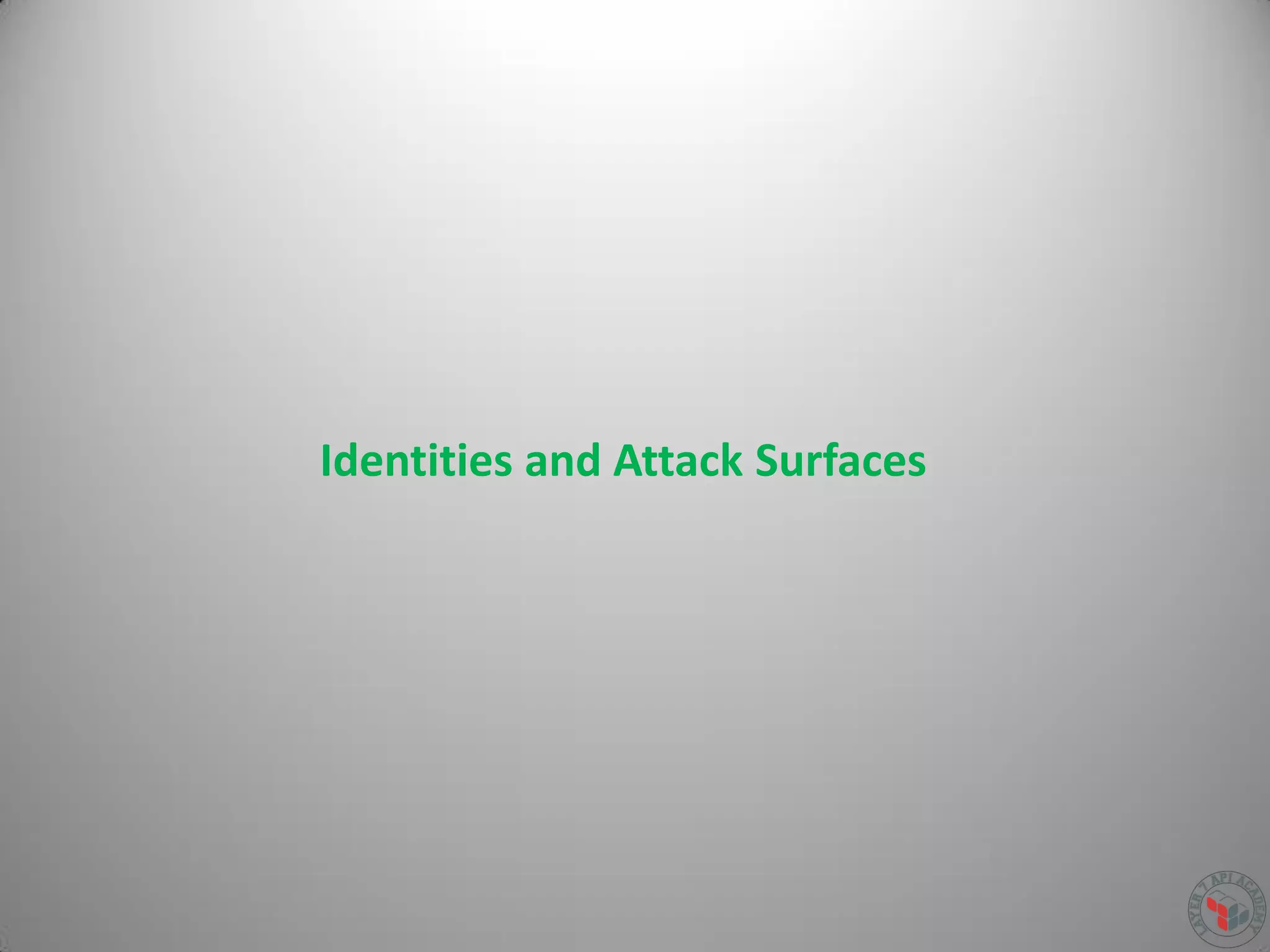 Identities and Attack Surfaces
 
