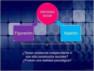 ¿Tienen existencia independiente o son sólo constructos sociales?¿Poseen una realidad psicológica?
