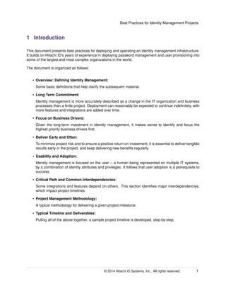 Best Practices for Identity Management Projects | PDF