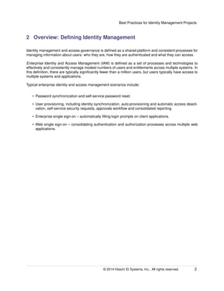 Best Practices for Identity Management Projects | PDF