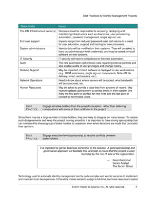 Best Practices for Identity Management Projects | PDF