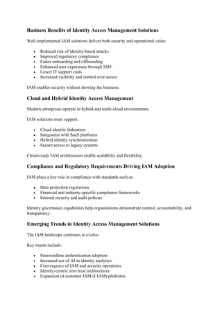 Identity Access Management Solutions: Securing Digital Identities in a ...