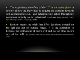 • The experience therefore of the “I” as an active force in
society allows the individual to acquire the capacity towards
...
