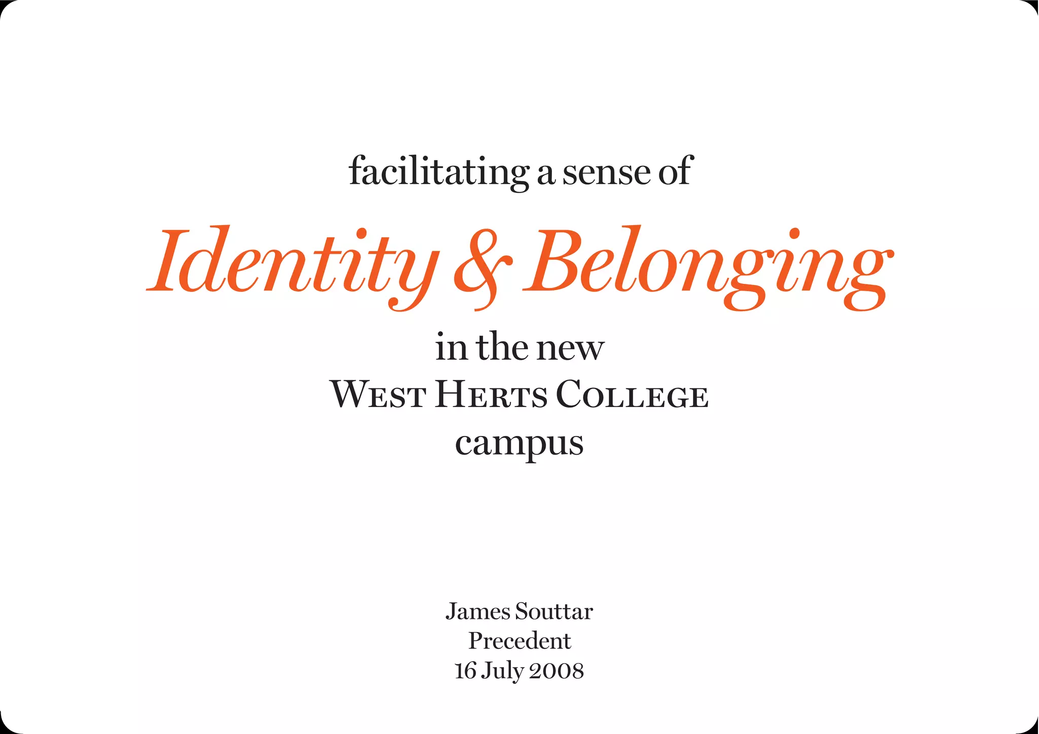 Identity and belonging