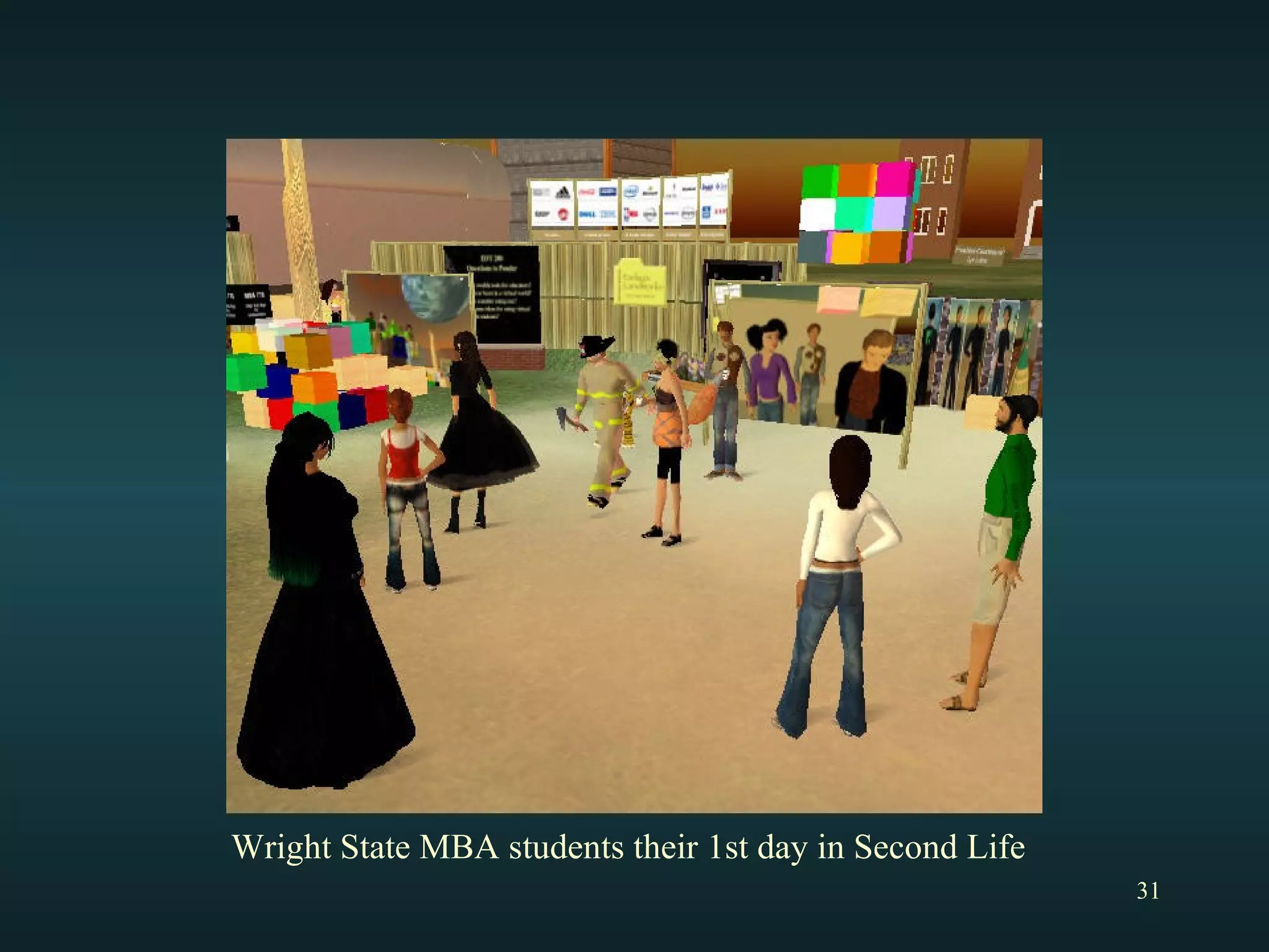 Wright State MBA students their 1st day in Second Life 