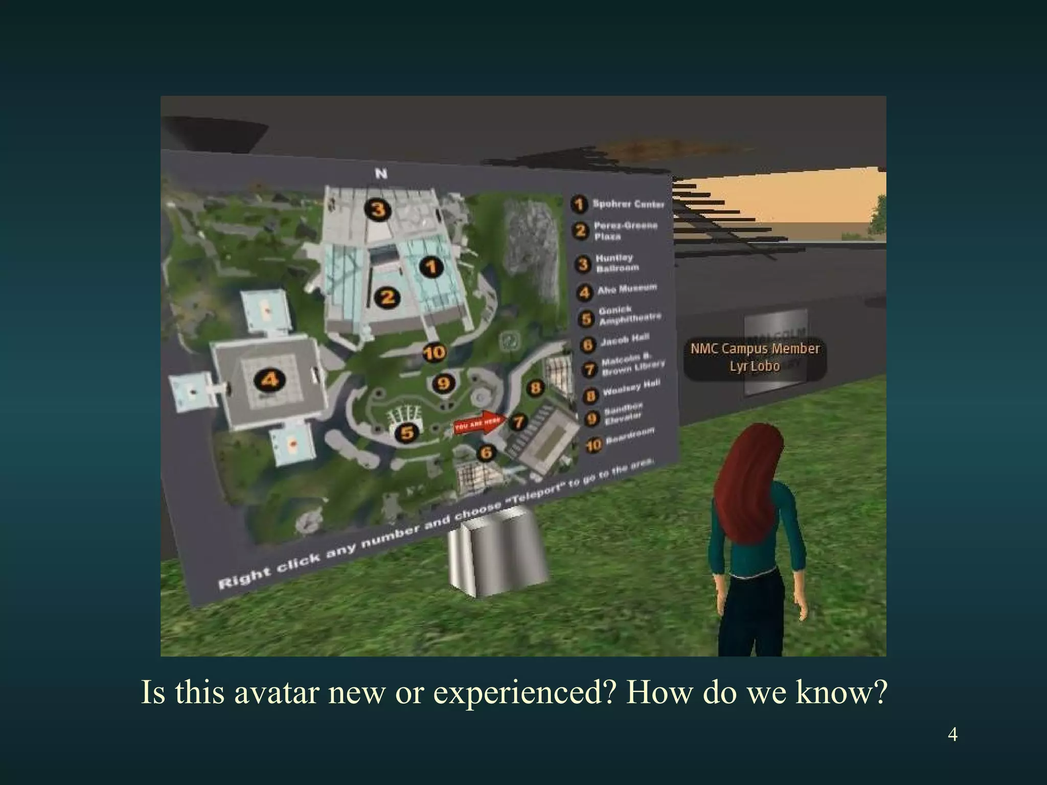 Is this avatar new or experienced? How do we know?  