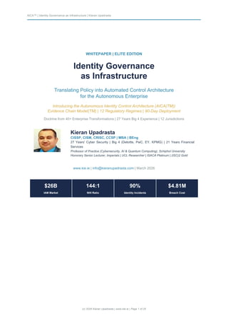Identity Governance as Infrastructure - Translating Policy into ...