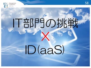 IT部門の挑戦 
X 
ID(aaS) 
58 
 