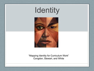 Identity




“Mapping Identity for Curriculum Work”
    Congdon, Stewart, and White
 