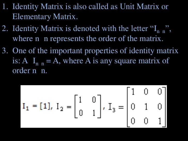 Identity matrix