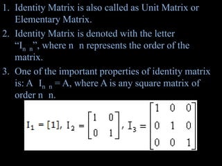 Identity matrix | PPT