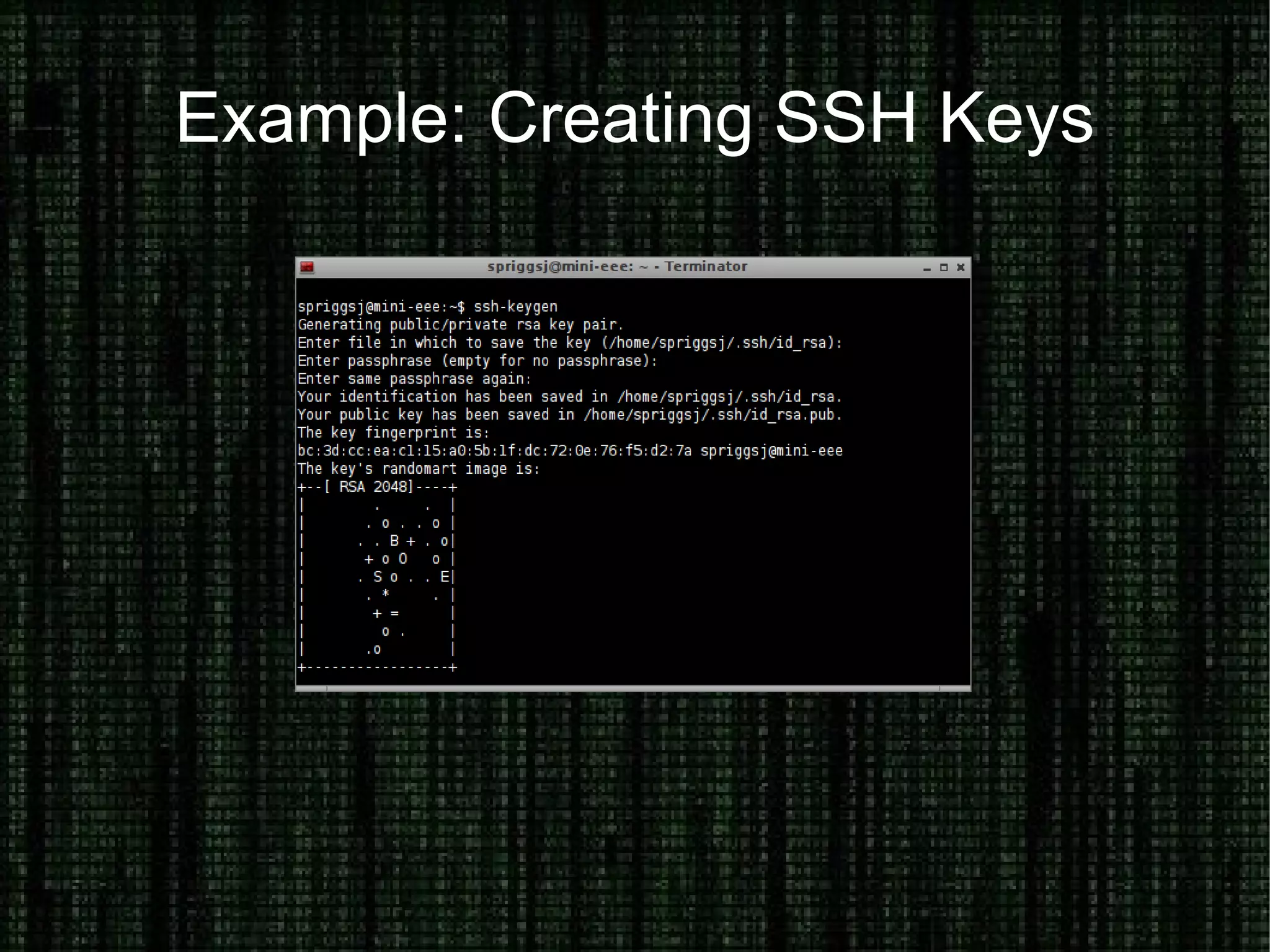Explaining Terms: SSL / TLS What is SSL (Secure Sockets Layer)? SSL is an old version of what is now called TLS What is TLS (Transport Layer Security)? TLS is how an encrypted link is created using certificates – for example when browsing to HTTPS sites. What would I use? HTTPS, IMAPS, FTP-S, Jabber, IRC 