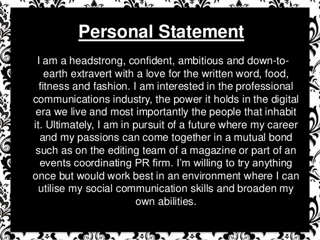 personal statement of identity