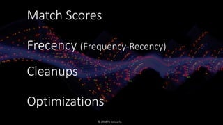 Match Scores
Frecency (Frequency-Recency)
Cleanups
Optimizations
© 2018 F5 Networks
 
