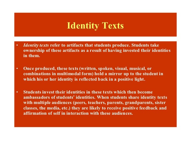 identity texts reflected text