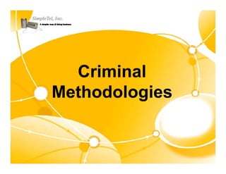 Criminal
Methodologies
         g
 