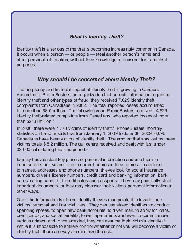 Identity Theft And Phishing Canadian Resource Centre For Victims