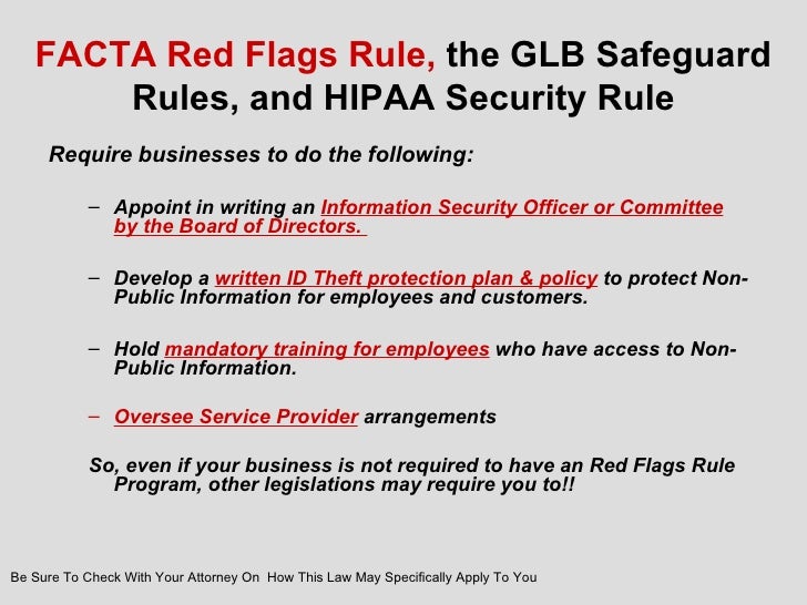 Identity Theft Red Flags Rule for Business