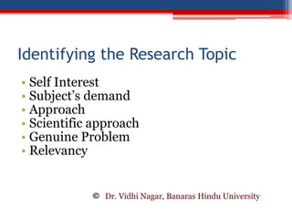 Research Methodology Identifying research topic and data collection | PPTX