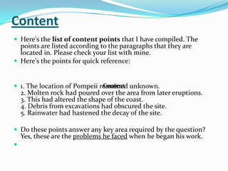 Identtifying content points by haroon | PPTX