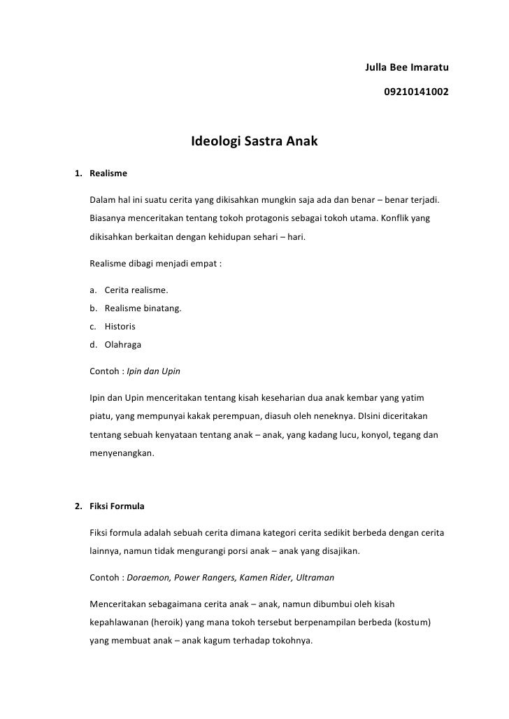 Ideologi Sastra Anak