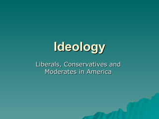 Ideology Liberals, Conservatives and Moderates in America 