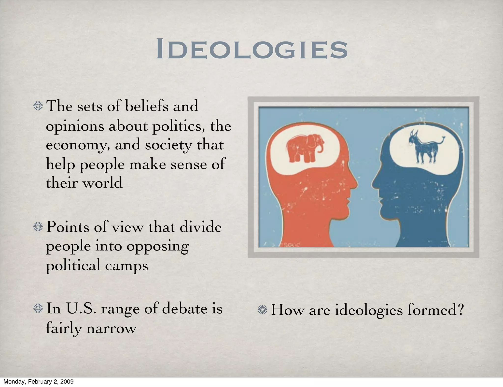 Ideology/ Barbour & Wright Chap. 1