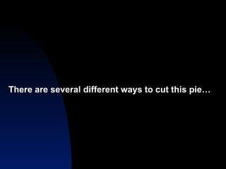 There are several different ways to cut this pie…
 